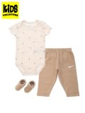【KIDS】NIKE BABY 3PK BODYSUIT & WAFFLE PANT-HEMP