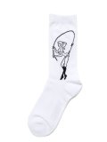WHIMSY SOCKS FISHING GIRL SOCKS WHITE