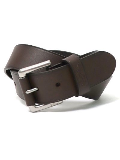 画像1: 【送料無料】POLO RALPH LAUREN LEATHER BELT POLO BROWN