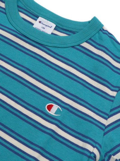 画像3: 【KIDS】CHAMPION KIDS BORDER S/S TEE-TEAL BLUE