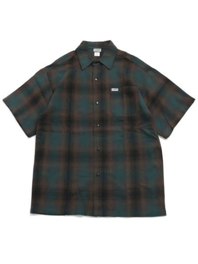 画像1: CALTOP FL PLAID S/S SHIRT GREEN/BROWN