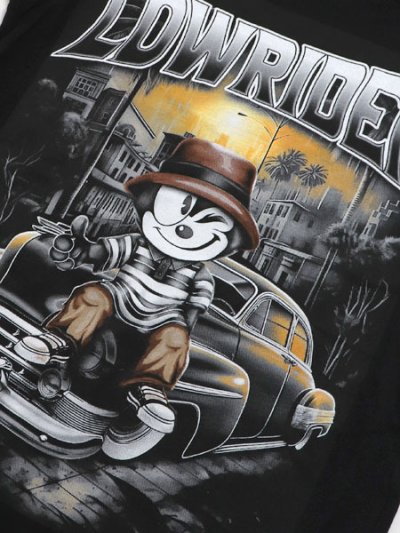 画像3: 【KIDS】STREET WEAR SUPPLY KIDS FLX THE CAT LOWRIDER BLK CAR TEE