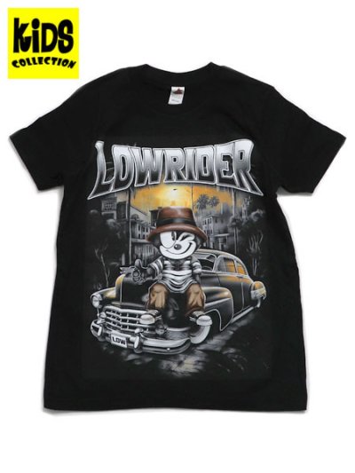 画像1: 【KIDS】STREET WEAR SUPPLY KIDS FLX THE CAT LOWRIDER BLK CAR TEE