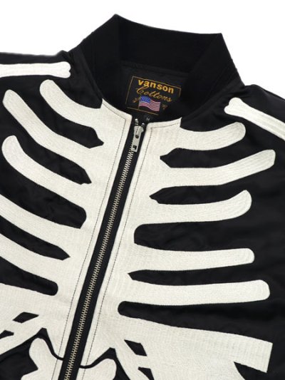 画像3: 【送料無料】VANSON NYLON TWILL JACKET BLACK/WHITE