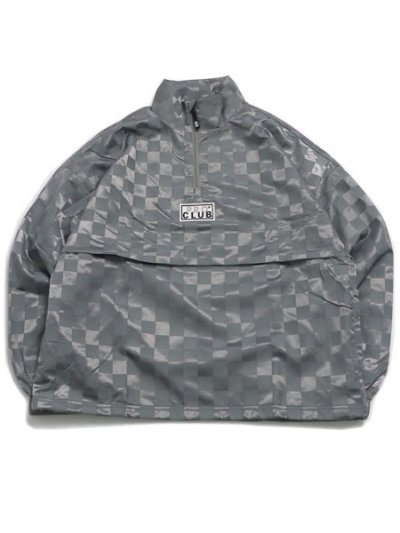 画像1: 【送料無料】PRO CLUB COMFORT SATIN CHECKERED PULLOVER SILVER