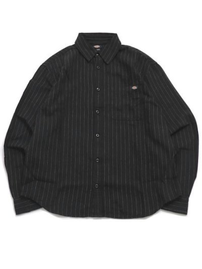 画像1: DICKIES NEW HICKORY L/S SHIRT BLACK