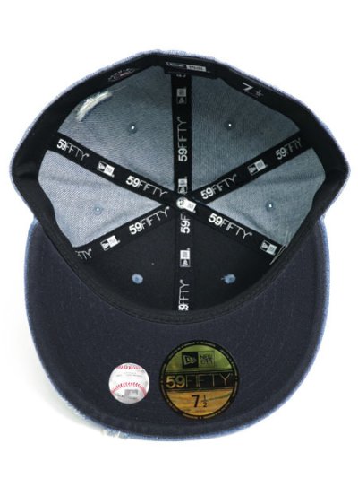 画像5: NEW ERA 59FIFTY DAMAGED DENIM YANKEES WASH DENIM
