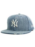 NEW ERA 59FIFTY DAMAGED DENIM YANKEES WASH DENIM