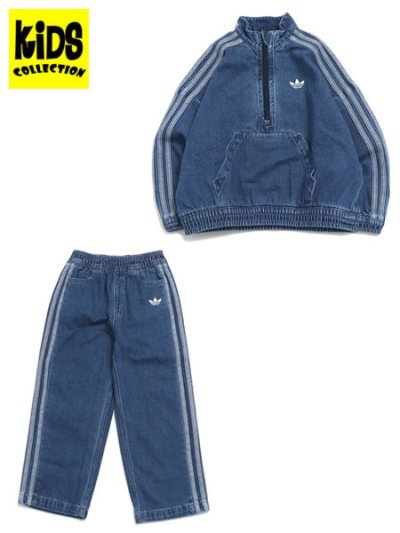 画像1: 【送料無料】【KIDS】ADIDAS KIDS DENIM SET-MIDIUM BLUE DENIM