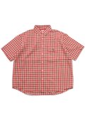 【送料無料】WHIMSY SOCKS STICHED GINGHAM SS SHIRT RED