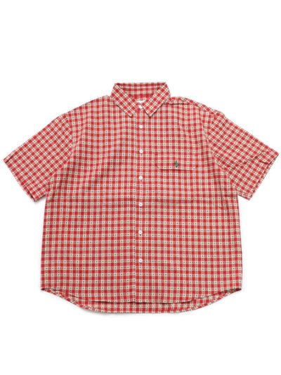 画像1: 【送料無料】WHIMSY SOCKS STICHED GINGHAM SS SHIRT RED