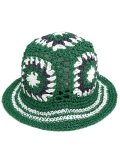 NEW ERA CROCHET KNIT PAPER BUCKET GRN/WHT/NVY