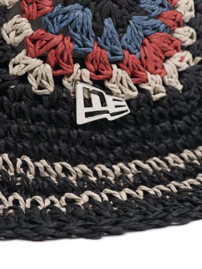 画像5: NEW ERA CROCHET KNIT PAPER BUCKET BK/SND/RYL/LOG