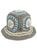 NEW ERA CROCHET KNIT PAPER BUCKET BEG/CRM WH/BLU