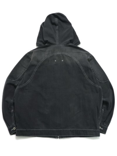 画像2: 【送料無料】INTERBREED MASH UP DENIM HOODIE BLACK