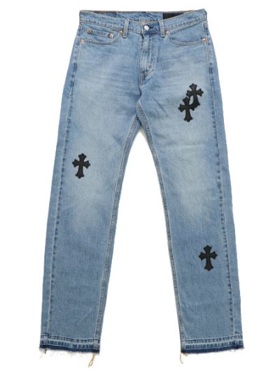画像1: 【送料無料】ADVANCE LEVIS 505 CROSS LEATHER LT BLUE BLACK