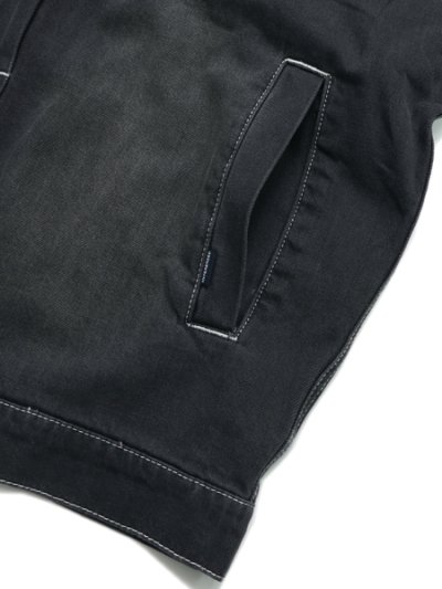 画像4: 【送料無料】INTERBREED MASH UP DENIM HOODIE BLACK