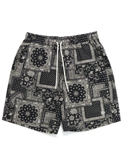 画像1: NEW ERA FLORAL PAISLEY WOVEN SHORT PANTS BLACK