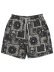 画像1: NEW ERA FLORAL PAISLEY WOVEN SHORT PANTS BLACK (1)