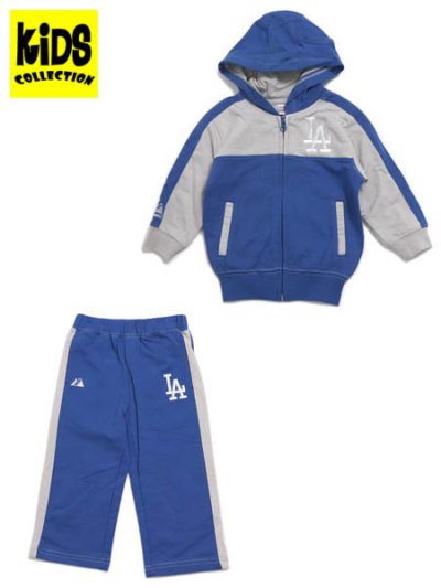 画像1: 【KIDS】MAJESTIC TODDLER FZ HOODIE PANT SET DODGERS