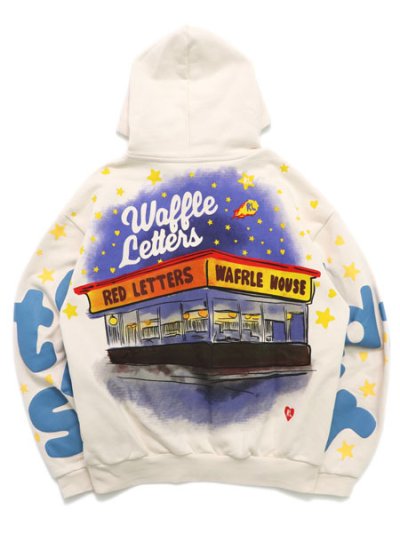 画像1: 【送料無料】RED LETTERS WAFFLE STARS SCATTERED HOODIE