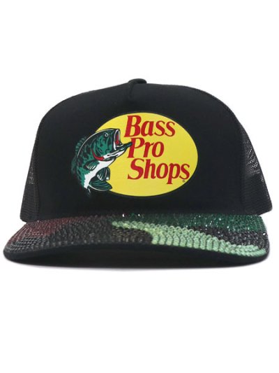 画像2: BASS PRO SHOPS BLING MESH BACK CAP BLACK CAMO