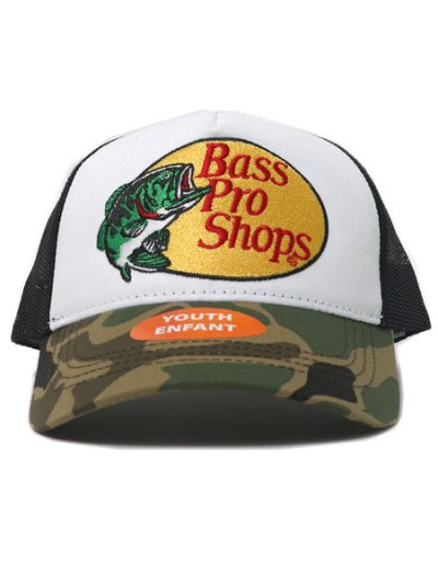 画像2: 【KIDS】BASS PRO SHOPS YOUTH EMB LOGO MESH BACK CAP WH/BK/CAMO
