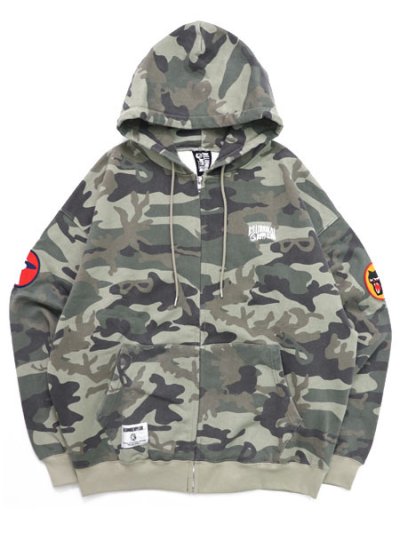 画像1: 【送料無料】BILLIONAIRE BOYS CLUB EMBROIDERED LOGO ZIP UP HOODIE B CAMO