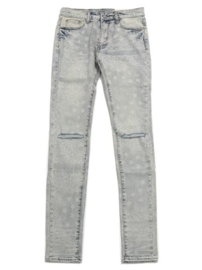 画像1: 【送料無料】mnml X696 PAISLEY PATTERNED SKINNY DENIM