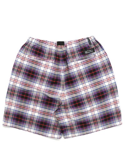 画像2: 【送料無料】MANASTASH WASHED PLAID SHORT PURPLE