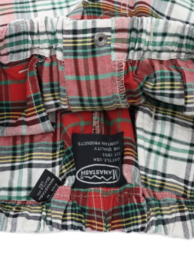 画像7: 【SALE】MANASTASH WASHED PLAID SHORT RED