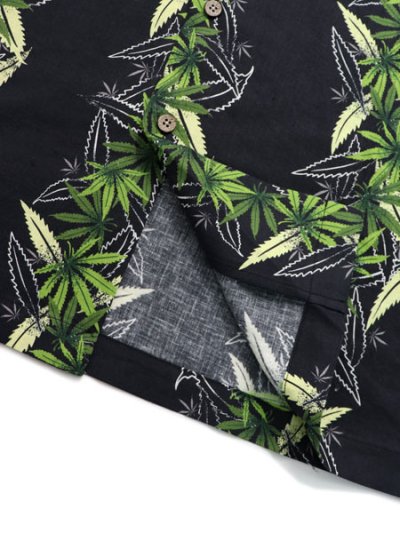 画像6: 【SALE】【送料無料】MANASTASH LINEN MANALOHA SHIRT BLACK