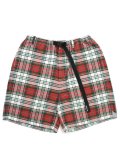 【送料無料】MANASTASH WASHED PLAID SHORT RED