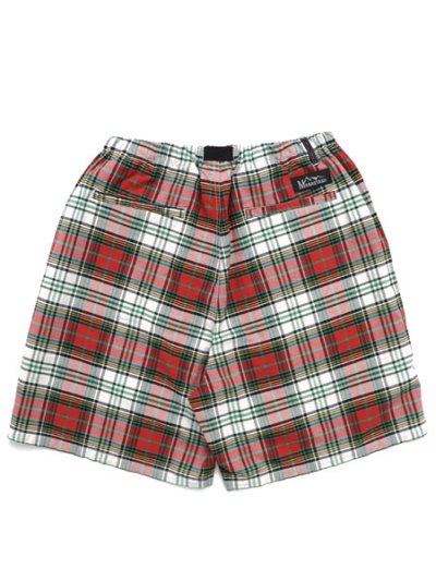 画像2: 【送料無料】MANASTASH WASHED PLAID SHORT RED