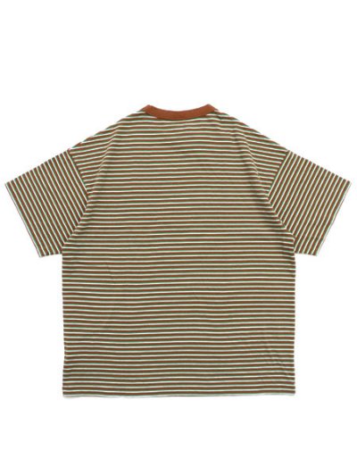 画像2: CHAMPION US COTTON BORDER TEE-MEDIUM BROWN