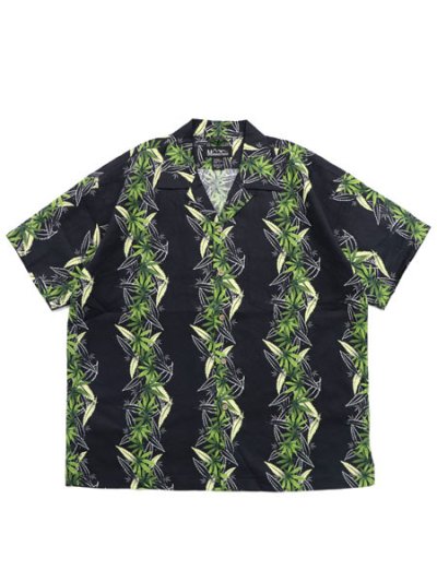画像1: 【送料無料】MANASTASH LINEN MANALOHA SHIRT BLACK