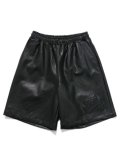 【送料無料】FUBU FAUX LEATHER SHORT PANTS BLACK