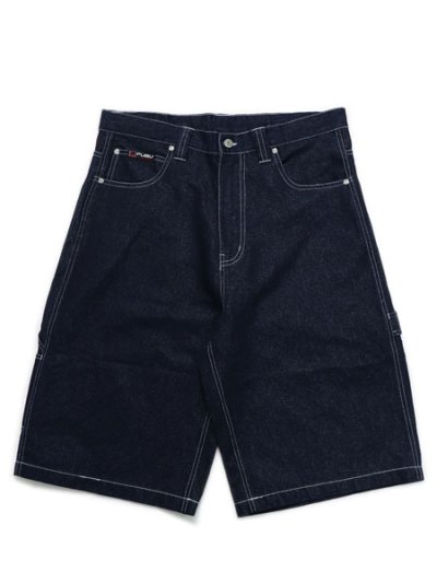画像1: 【送料無料】FUBU METALLIC DENIM SHORT PANTS NAVY