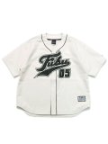 【送料無料】FUBU FAUX LEATHER BASEBALL SHIRTS WHITE