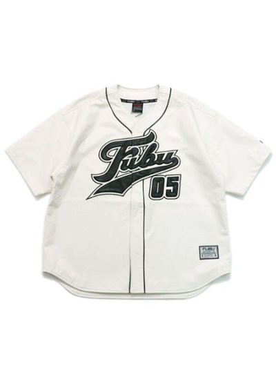画像1: 【送料無料】FUBU FAUX LEATHER BASEBALL SHIRTS WHITE