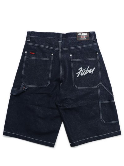 画像2: 【送料無料】FUBU METALLIC DENIM SHORT PANTS NAVY