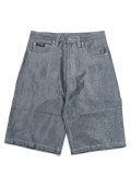 【送料無料】FUBU METALLIC DENIM SHORT PANTS SILVER
