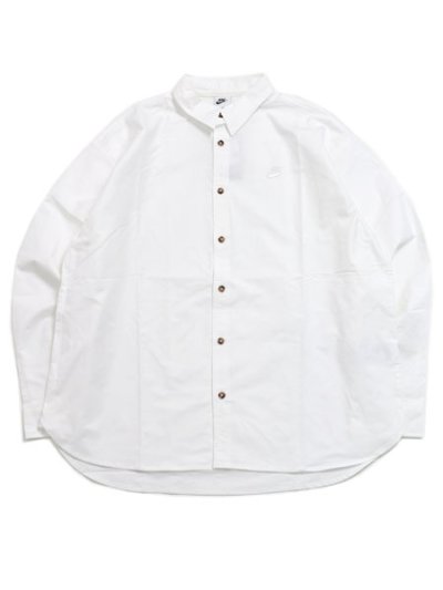 画像1: 【送料無料】NIKE CLUB OVERSIZED LS OXFORD SHIRT-WHITE