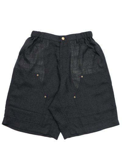 画像1: 【送料無料】WHIMSY SOCKS LINEN PAINTER BAGGY SHORT BLACK