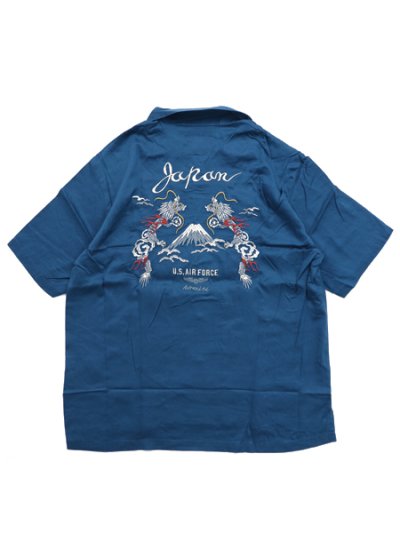 画像1: 【送料無料】AVIREX DOUBLE DRAGON SOUVENIR SHIRT BLUE