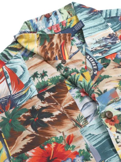 画像4: 【送料無料】POLO RALPH LAUREN CLASSIC FIT PATCHWORK PRINT CAMP SHIRT