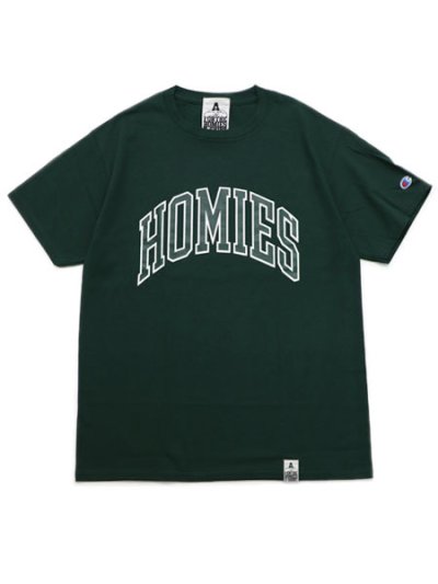 画像1: FOR THE HOMIES COLLEGIATE TEE DARK GREEN