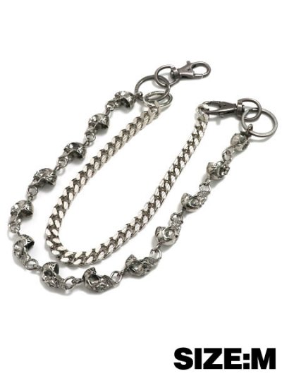 画像1: 【送料無料】B.B.SIMON SKULL PANTS CHAIN MEDIUM RING