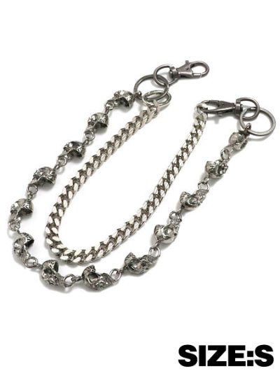 画像1: 【送料無料】B.B.SIMON SKULL PANTS CHAIN SMALL RING