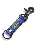 【送料無料】B.B.SIMON BLUE PEARL ZIRCON LEATHER KEY CHAIN